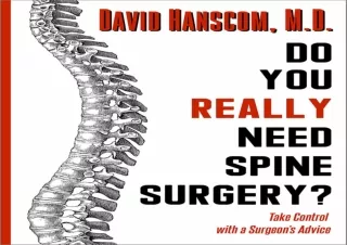 EPUB READ Do You Really Need Spine Surgery?: Take Control With a Surgeon’s Advic
