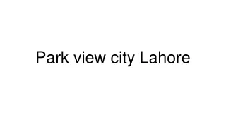 park view city lahore