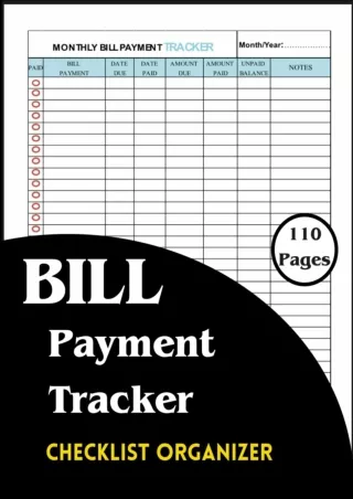 $PDF$/READ/DOWNLOAD Simple Classy Monthly Bill Payment Checklist Organizer: Bill Planner Notebook