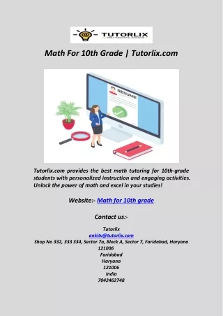 Math For 10th Grade  Tutorlix com