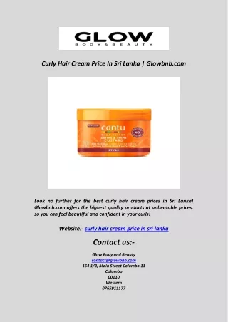 Curly Hair Cream Price In Sri Lanka  Glowbnb com