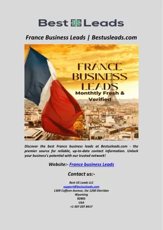 France Business Leads  Bestusleads com