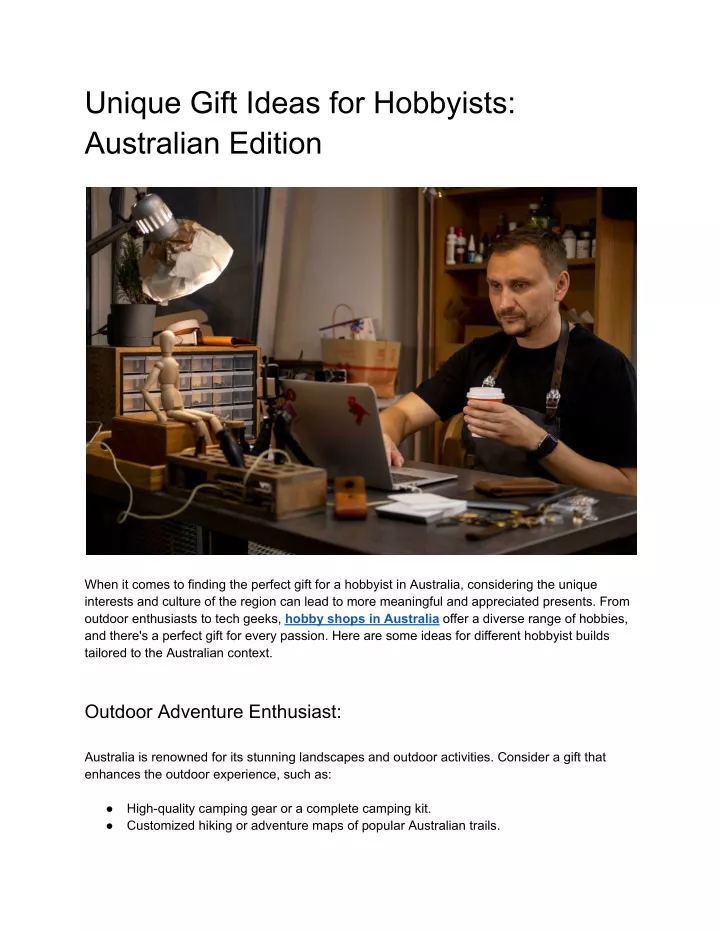 unique gift ideas for hobbyists australian edition
