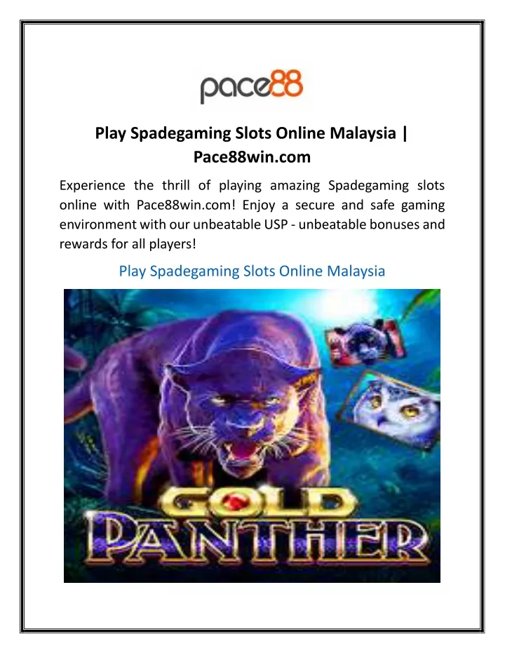 play spadegaming slots online malaysia pace88win