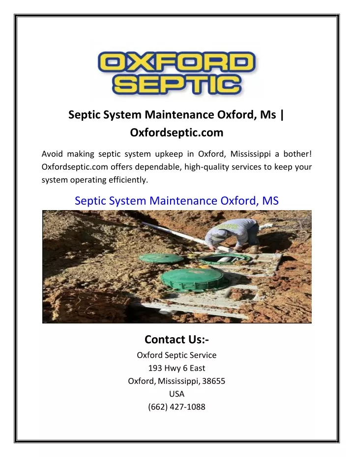 septic system maintenance oxford ms oxfordseptic