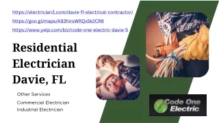 Residential Electrician Services Davie, FL