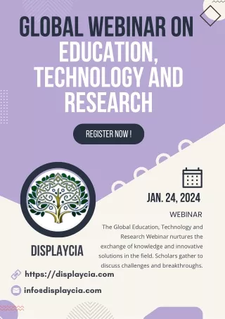 Global Webinar on Education, Technology and Research