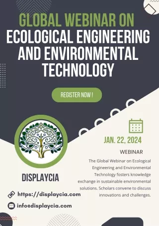 Global Webinar on Ecological Engineering and Environmental Technology