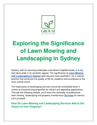 Garden and Property Maintenance Services in Sydney