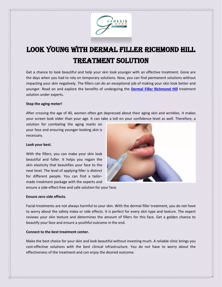 look young with dermal filler richmond hill look