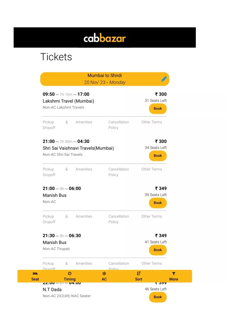 mumbai tickets