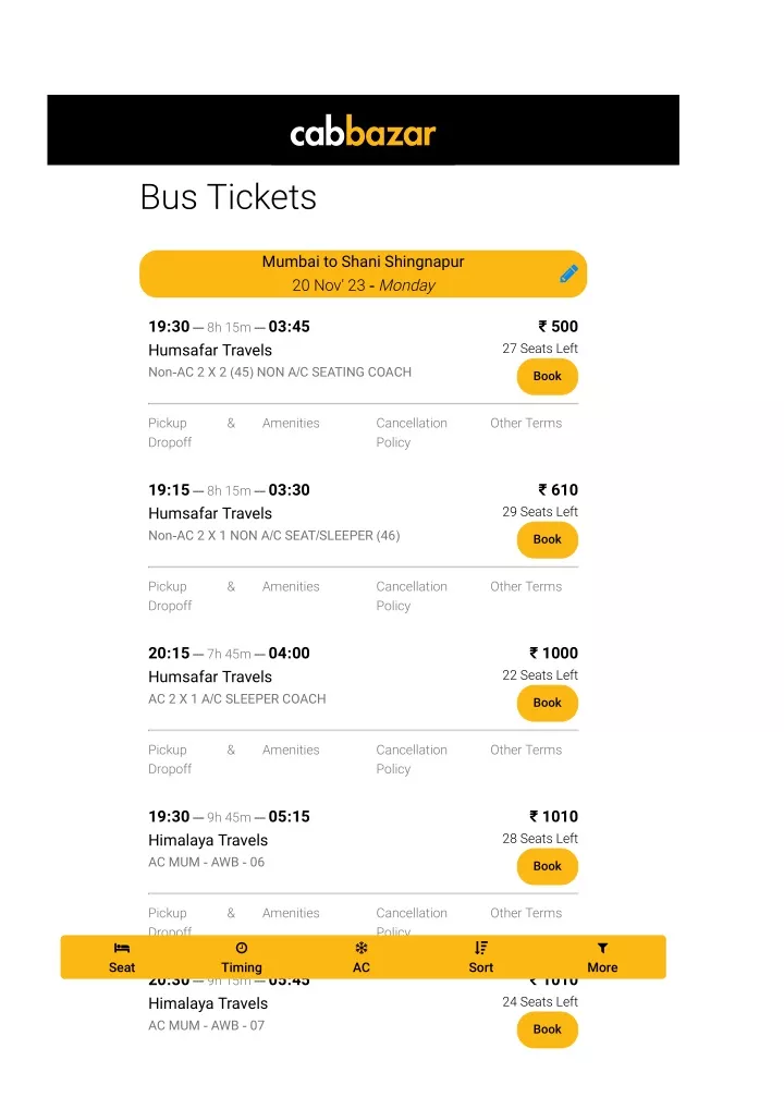 mumbai to shanishingnapur bus tickets