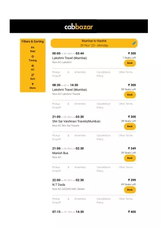 mumbai to nasik bus tickets