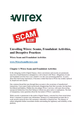 unveiling wirex scams fraudulent activities
