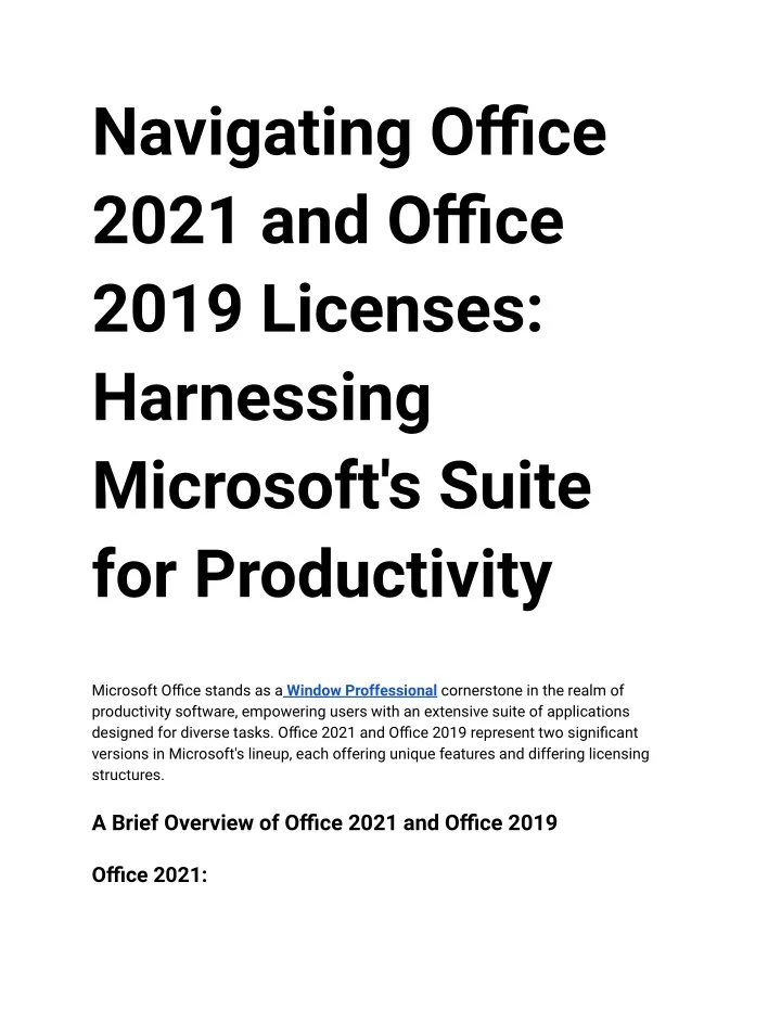 navigating office 2021 and office 2019 licenses