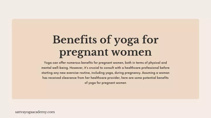 benefits of yoga for pregnant women