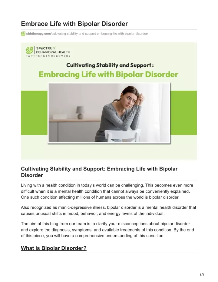 embrace life with bipolar disorder