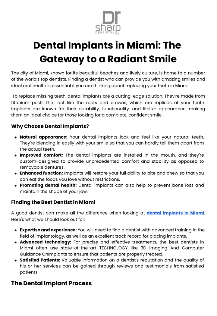 dental implants in miami the gateway to a radiant