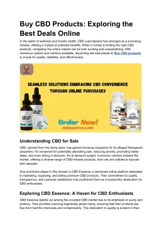 Buy CBD Products_ Exploring the Best Deals Online