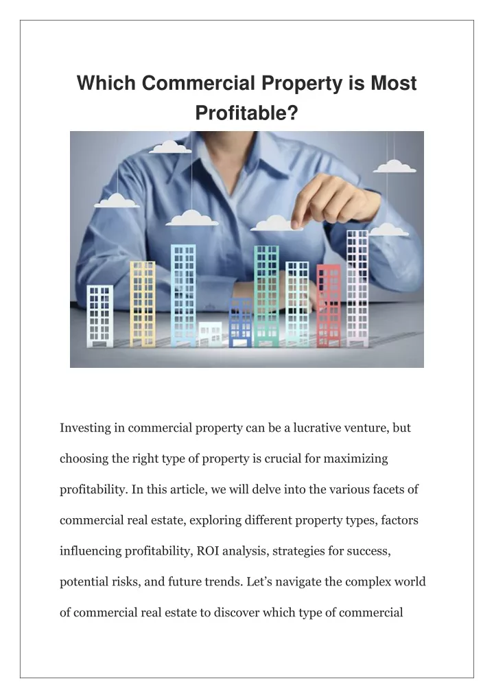 which commercial property is most profitable