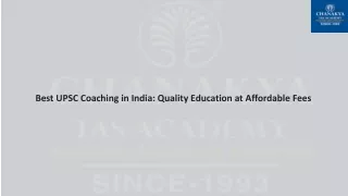 Best UPSC Coaching in India: Quality Education at Affordable Fees