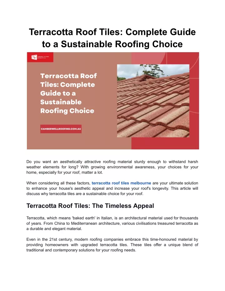 terracotta roof tiles complete guide