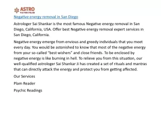 negative energy removal in san diego