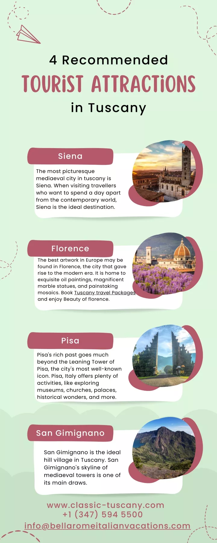 4 recommended tourist attractions in tuscany