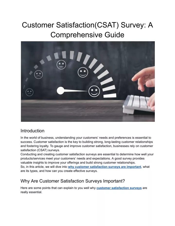 customer satisfaction csat survey a comprehensive
