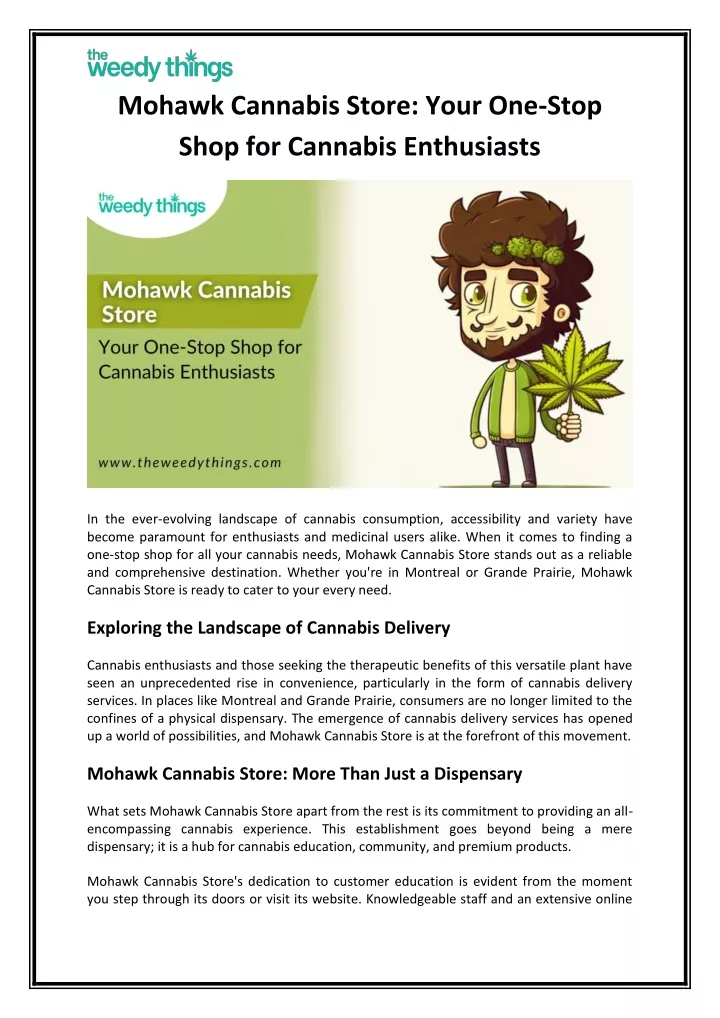 mohawk cannabis store your one stop shop