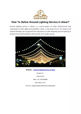 How To Define Ground Lighting Service in Alwar?
