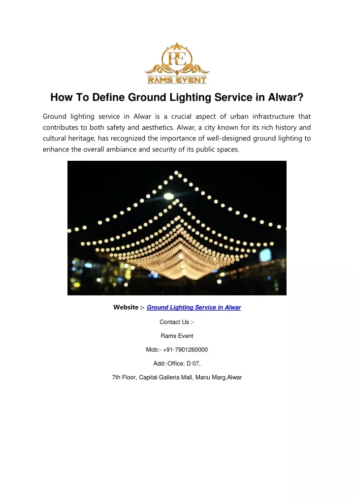 how to define ground lighting service in alwar