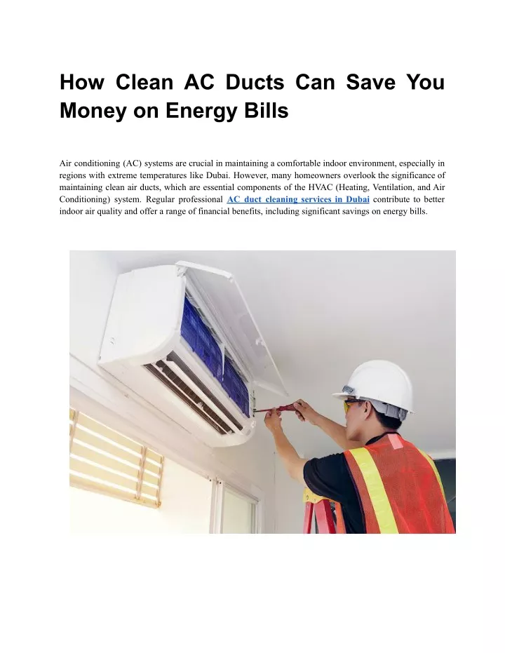 how clean ac ducts can save you money on energy