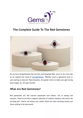 the complete guide to the red gemstones