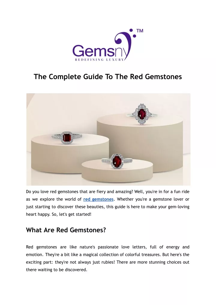 the complete guide to the red gemstones