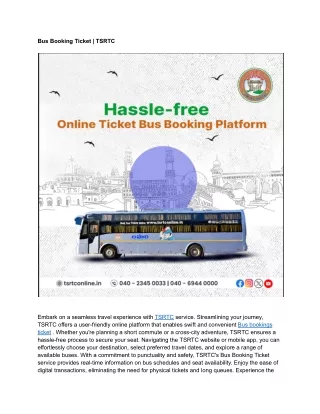 bus booking ticket tsrtc