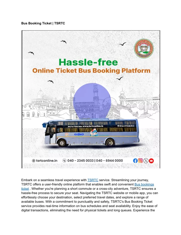 bus booking ticket tsrtc