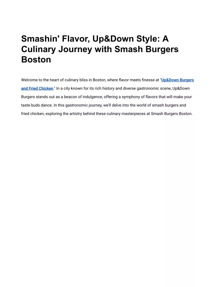 smashin flavor up down style a culinary journey