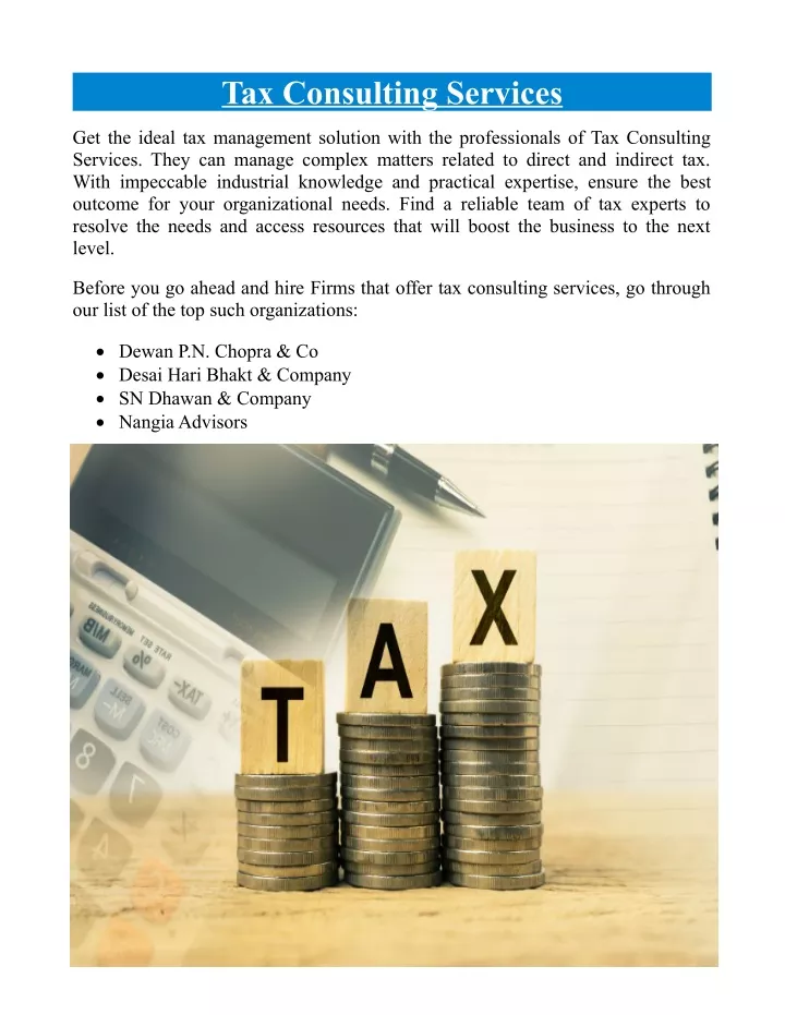 tax consulting services