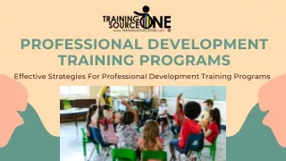 Effective Strategies For Professional Development Training Programs