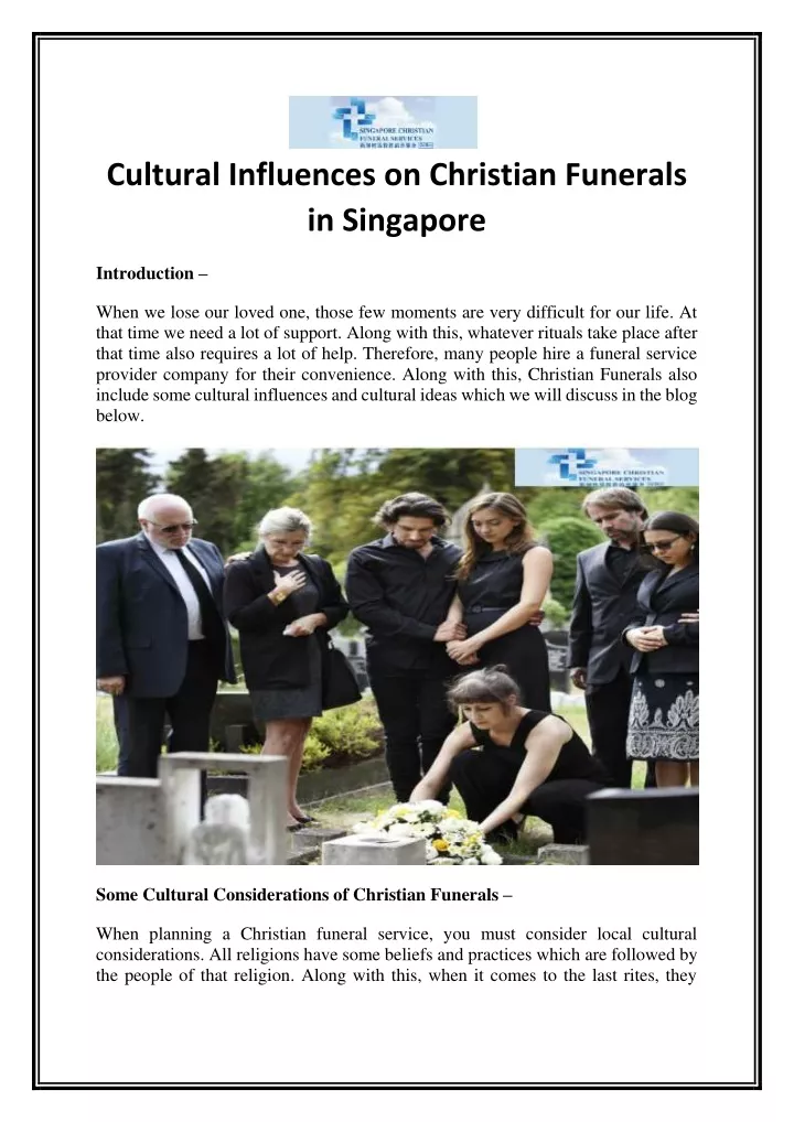 cultural influences on christian funerals