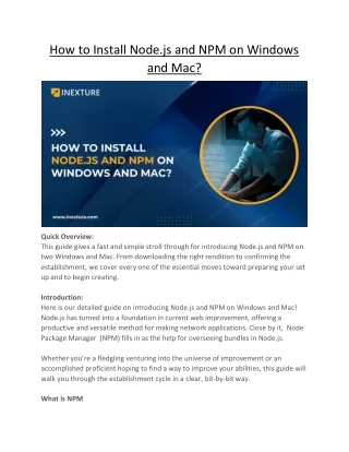 how to install node js and npm on windows and mac