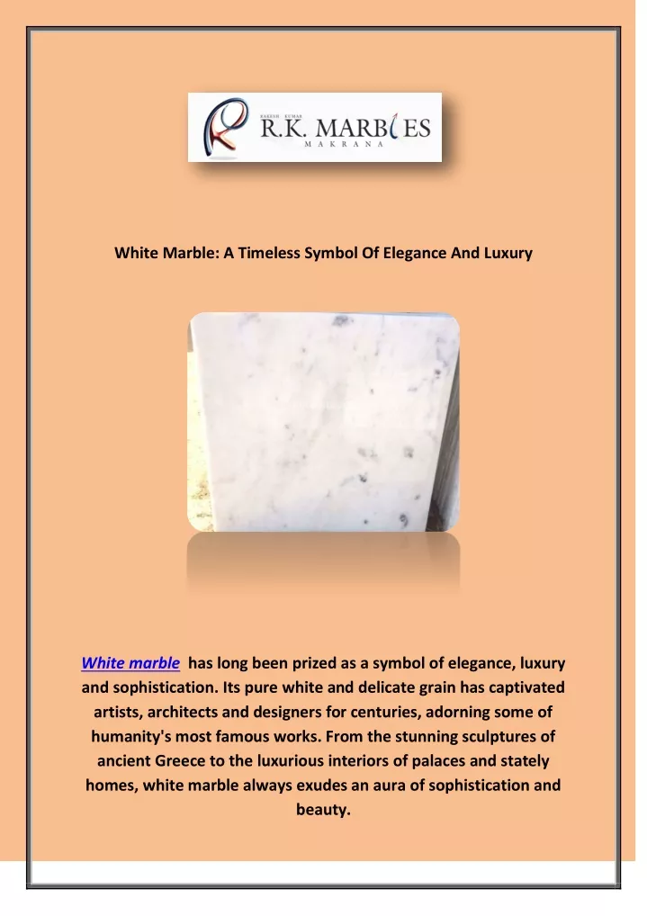 white marble a timeless symbol of elegance