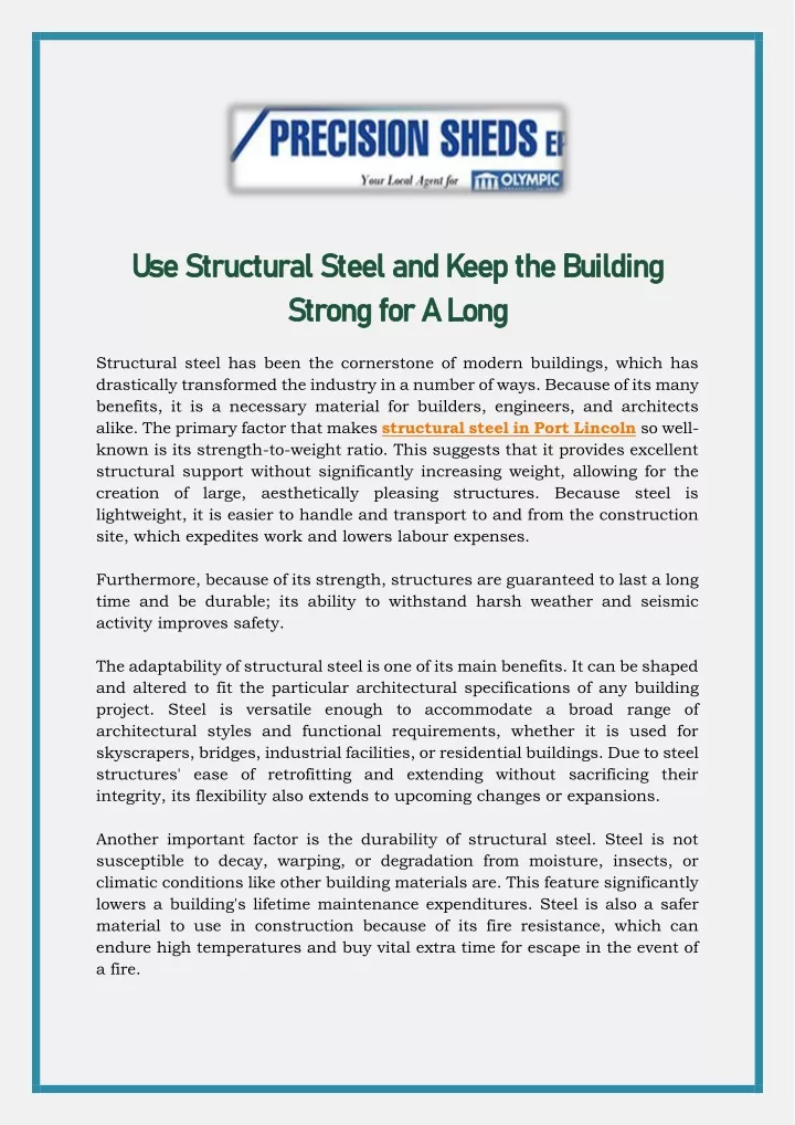 use use structural steel and keep the building