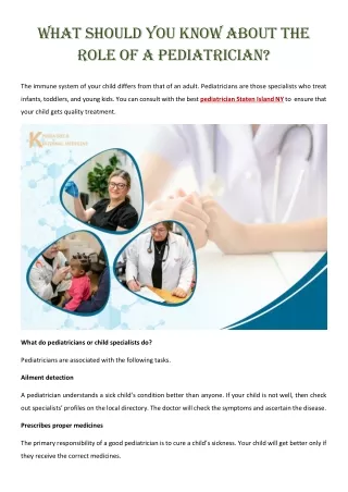 what should you know about the role