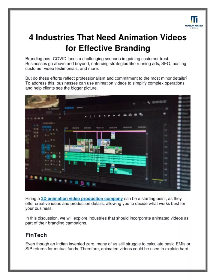 4 industries that need animation videos