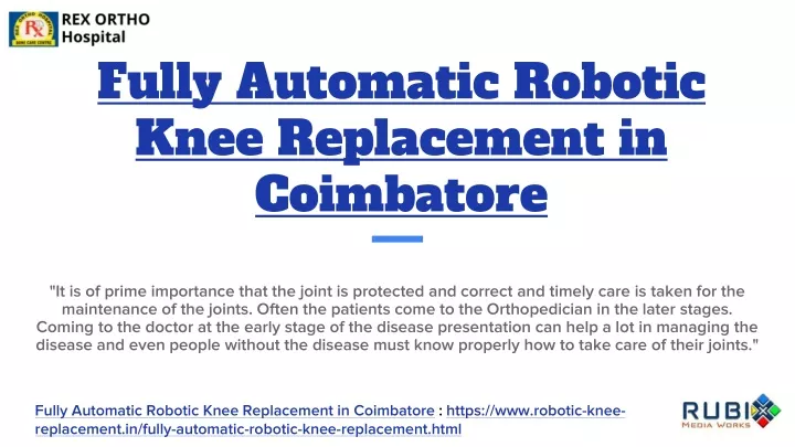 fully automatic robotic knee replacement in coimbatore