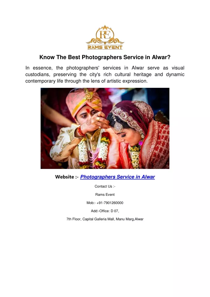 know the best photographers service in alwar