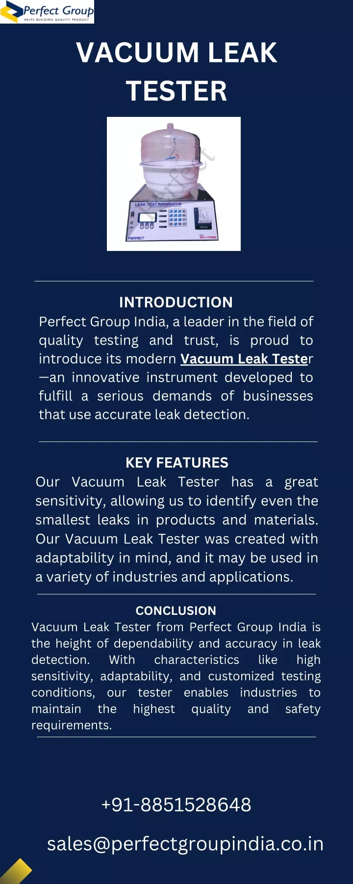 vacuum leak tester