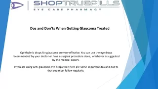 Dos and Don’ts When Getting Glaucoma Treated